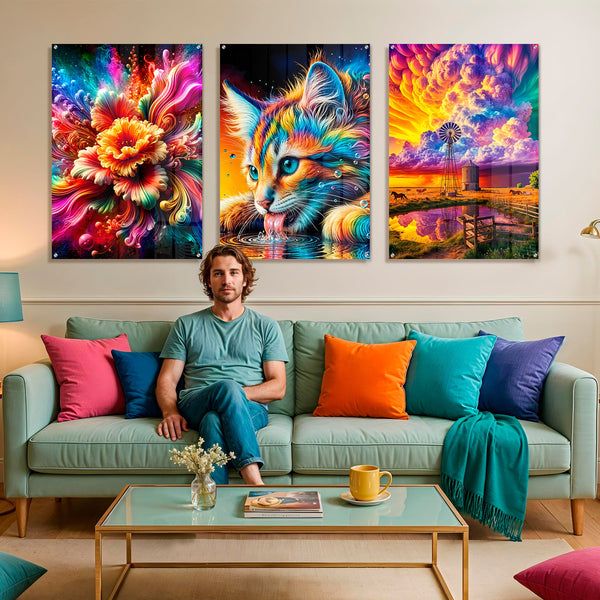 When Color Takes the Lead: A Trio of Acrylic Prints That Redefine a Room