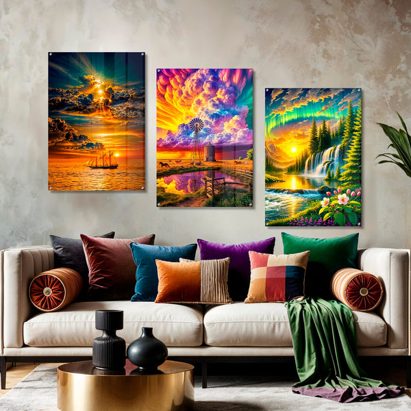 When Walls Carry the Horizon: A Trio of Acrylic Prints for the Modern Home