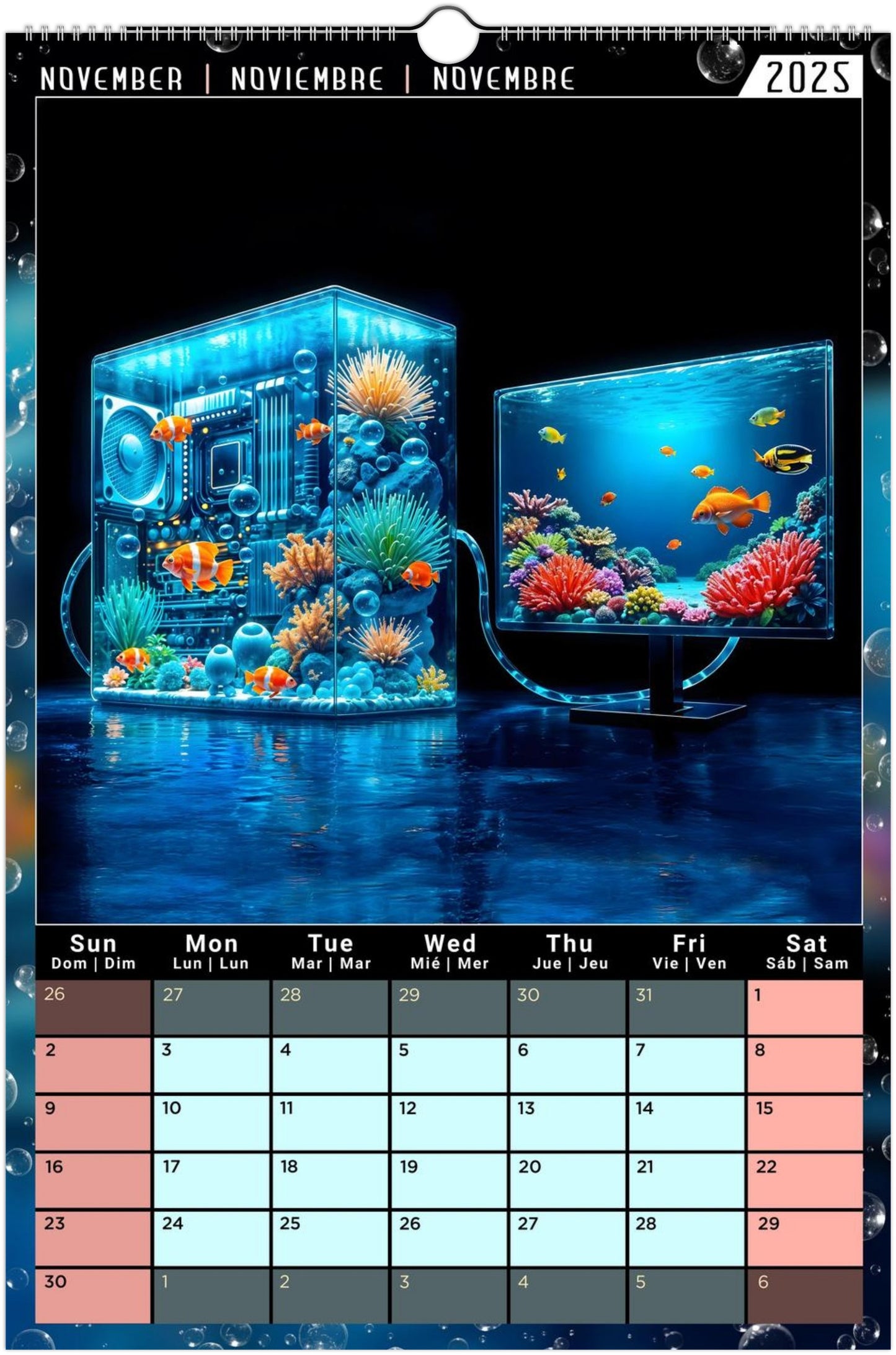Water Pure Depth Full Year Wall Calendar 2025 (US & CA)