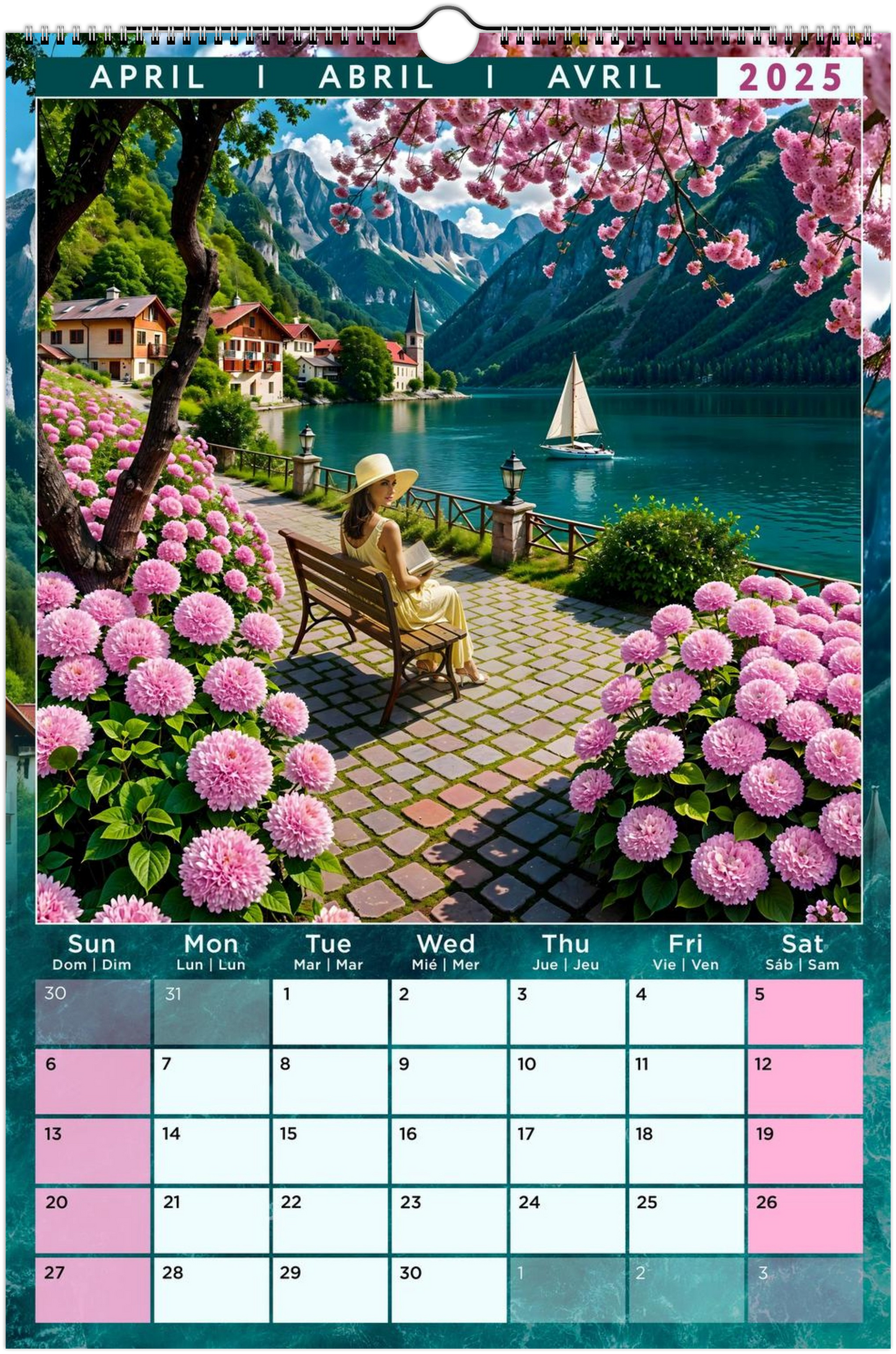 Mediterranean Coastal Full Year Wall calendars 2025 Azure Dreams (US & CA)