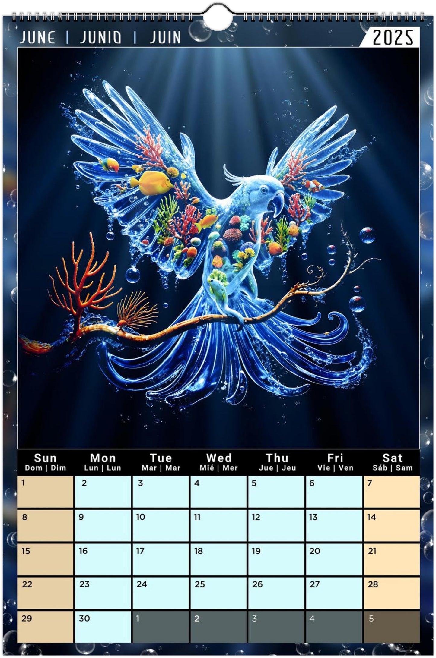 Water Pure Depth Full Year Wall Calendar 2025 (US & CA)