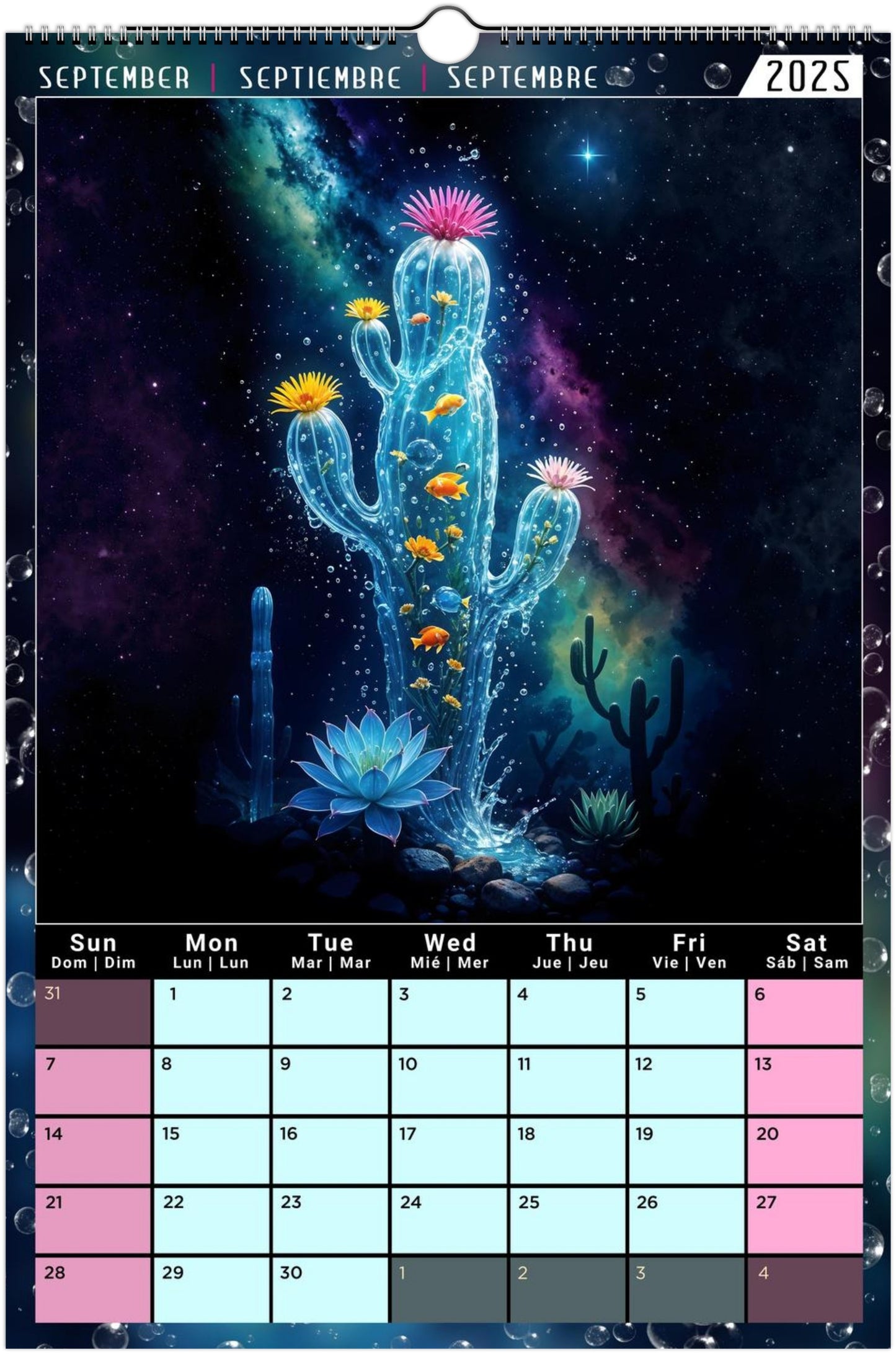 Water Pure Depth Full Year Wall Calendar 2025 (US & CA)