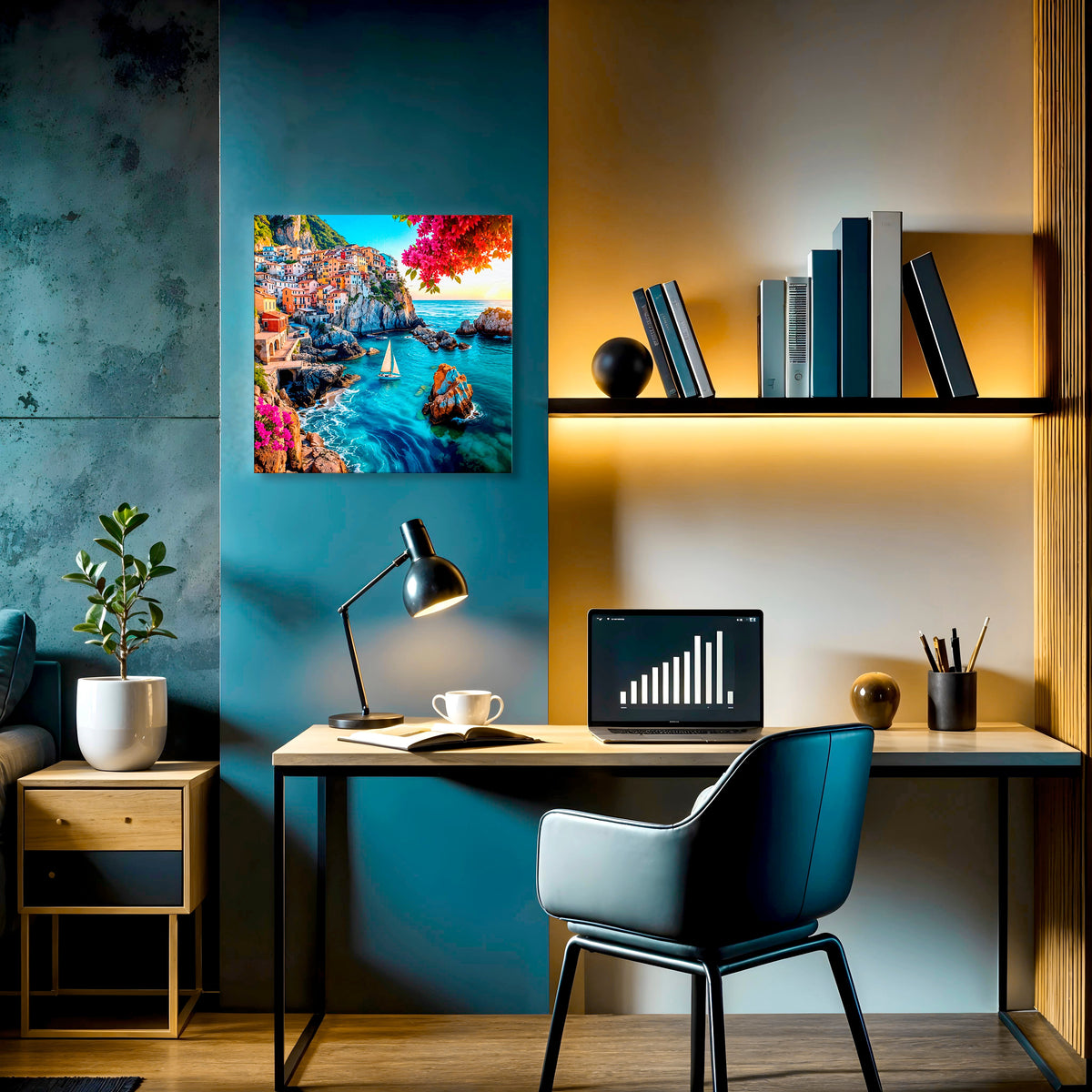 Coastal Italian Village: Bold Strokes of the Mediterranean