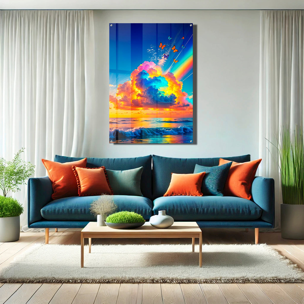 Rainbow Reverie: Cloudburst & Butterflies