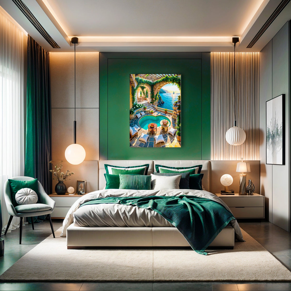 Patio Perfection: Mediterranean Villa Pool Canvas for Outdoor-Inspired Spaces