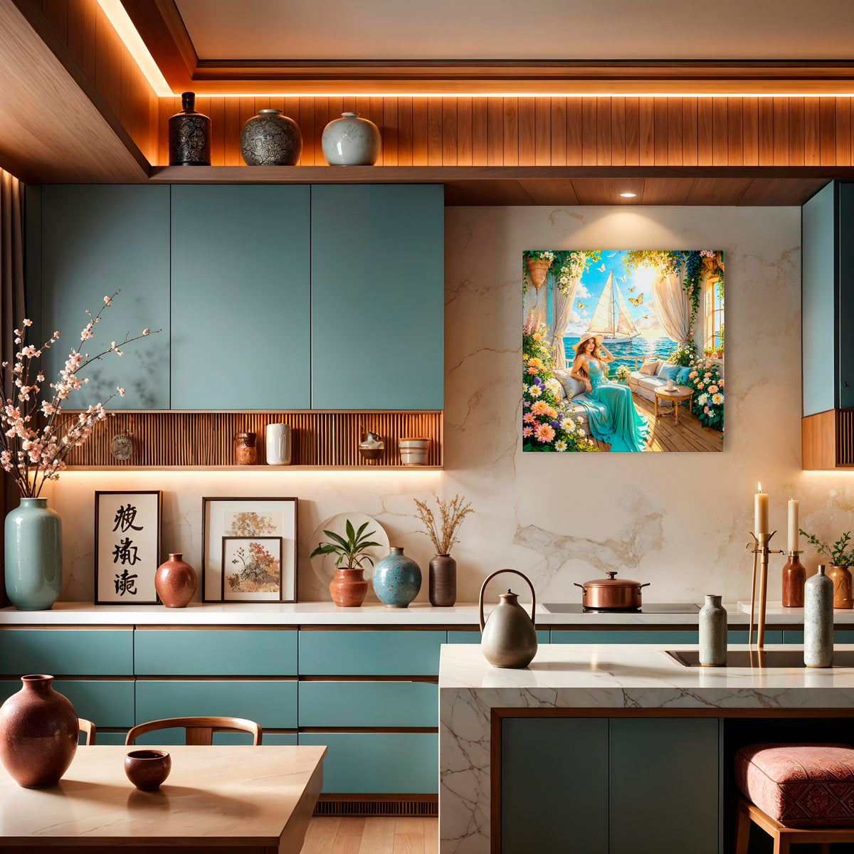 Balcony Stories: The Life Behind a Coastal Seascape Canvas