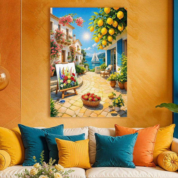 Sunset & Citrus: A Set of Three Mediterranean-Inspired Canvases That Bring Warmth into Your Home