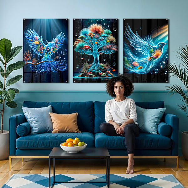 Flight, Color, and Flow: The Emotional Effect of Three Acrylic Paintings