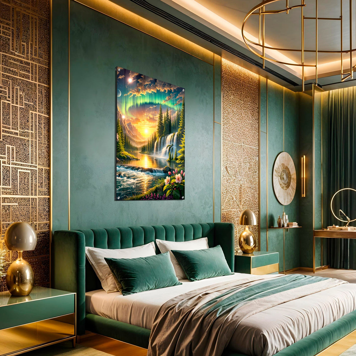 Tranquil Paradise: Aurora Waterfall Escape