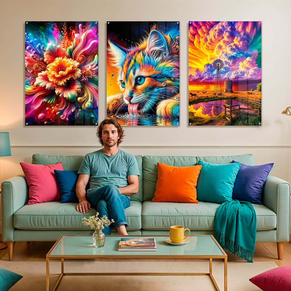 When Color Takes the Lead: A Trio of Acrylic Prints That Redefine a Room