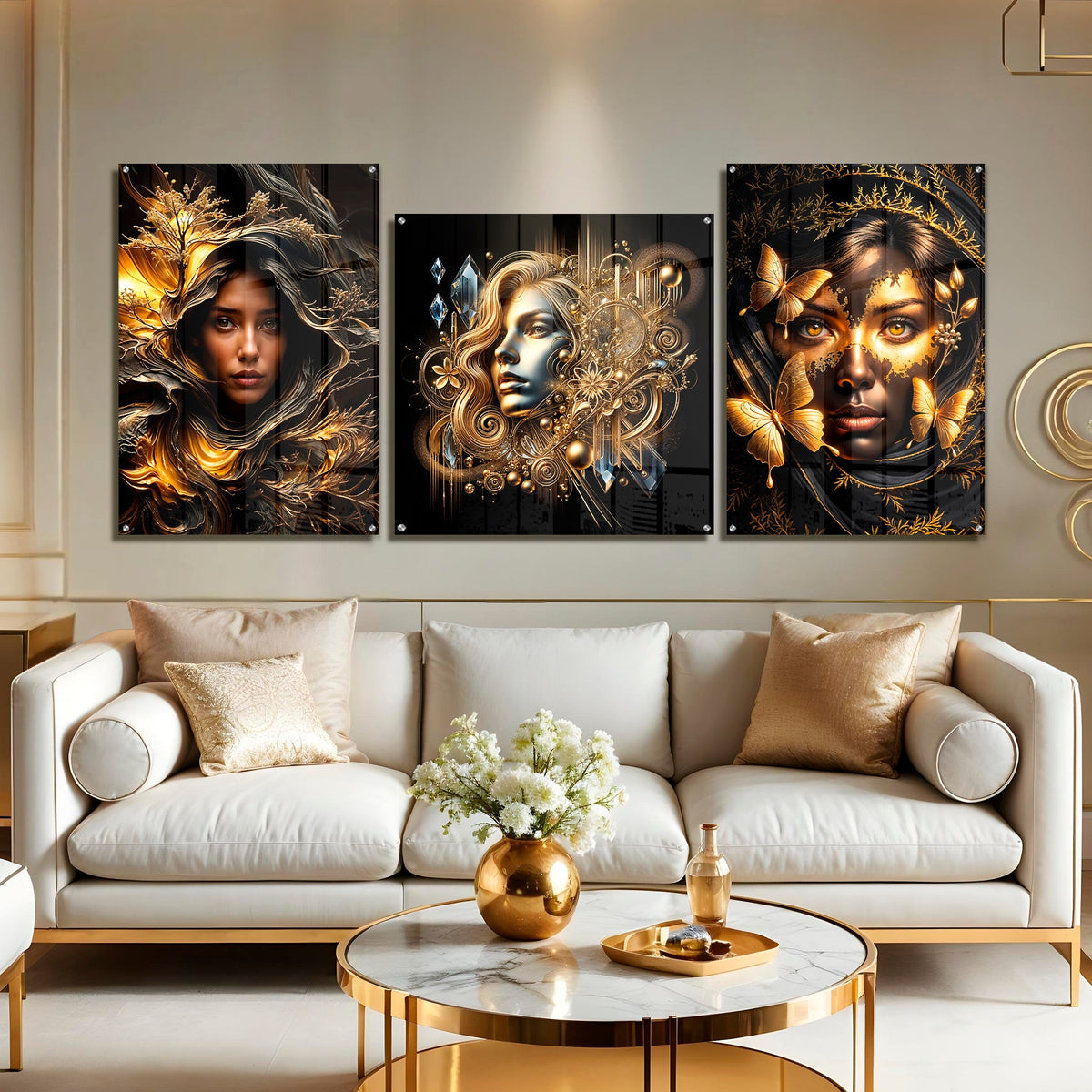 The Poetry of Shadow and Gold: Three Prints That Redefine a Room