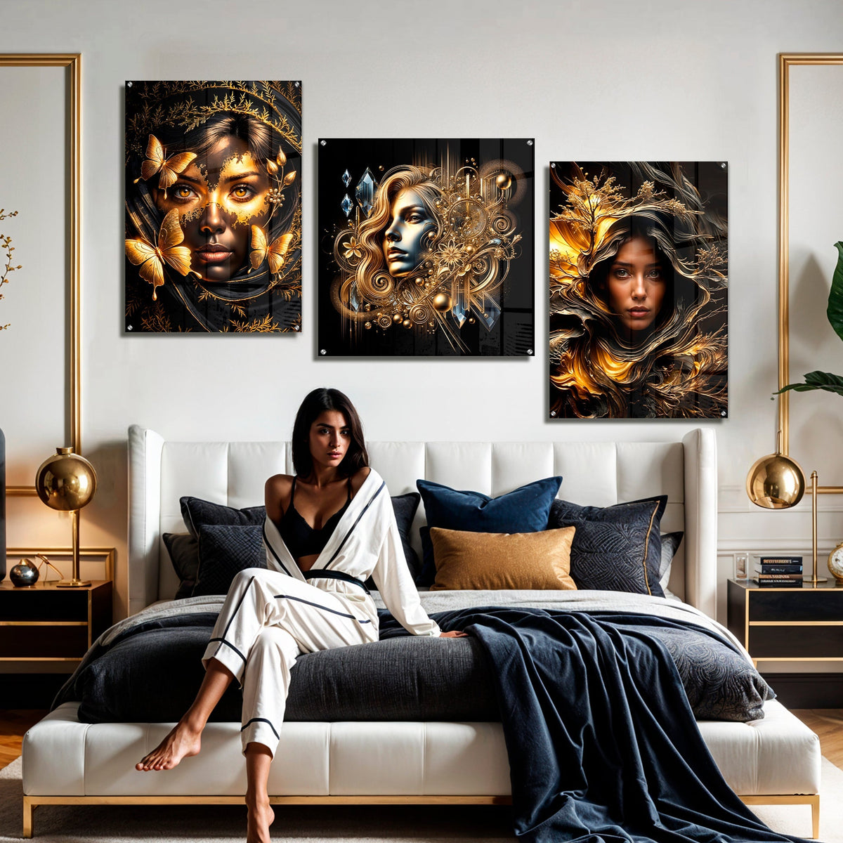 The Glam Side of Minimalism: How Black & Gold Acrylic Art Elevates the Quiet