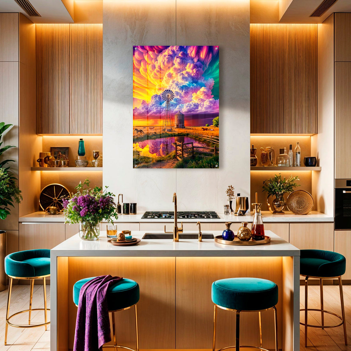 Sunlit Fields: The Windmill Dreamscape