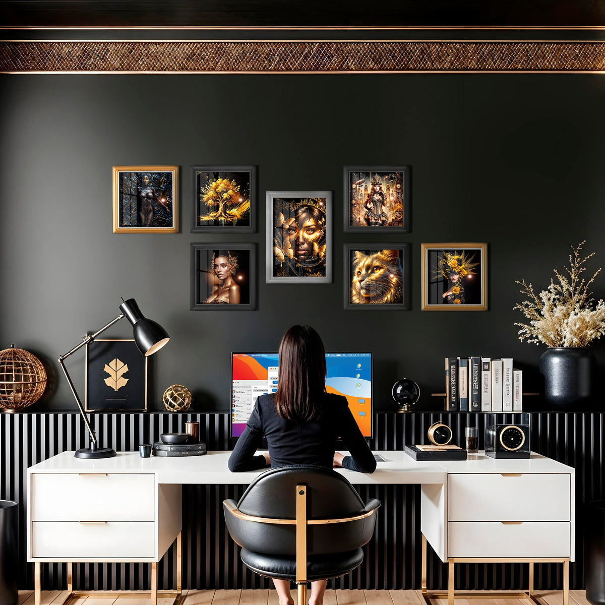 Moody Luxe: Designing with Black and Gold Prints That Speak in Shadows and Shine