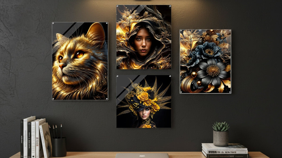 Luxe Doesn’t Need to Be Large: 4 Stunning Black & Gold Wall Art Picks for Small Spaces