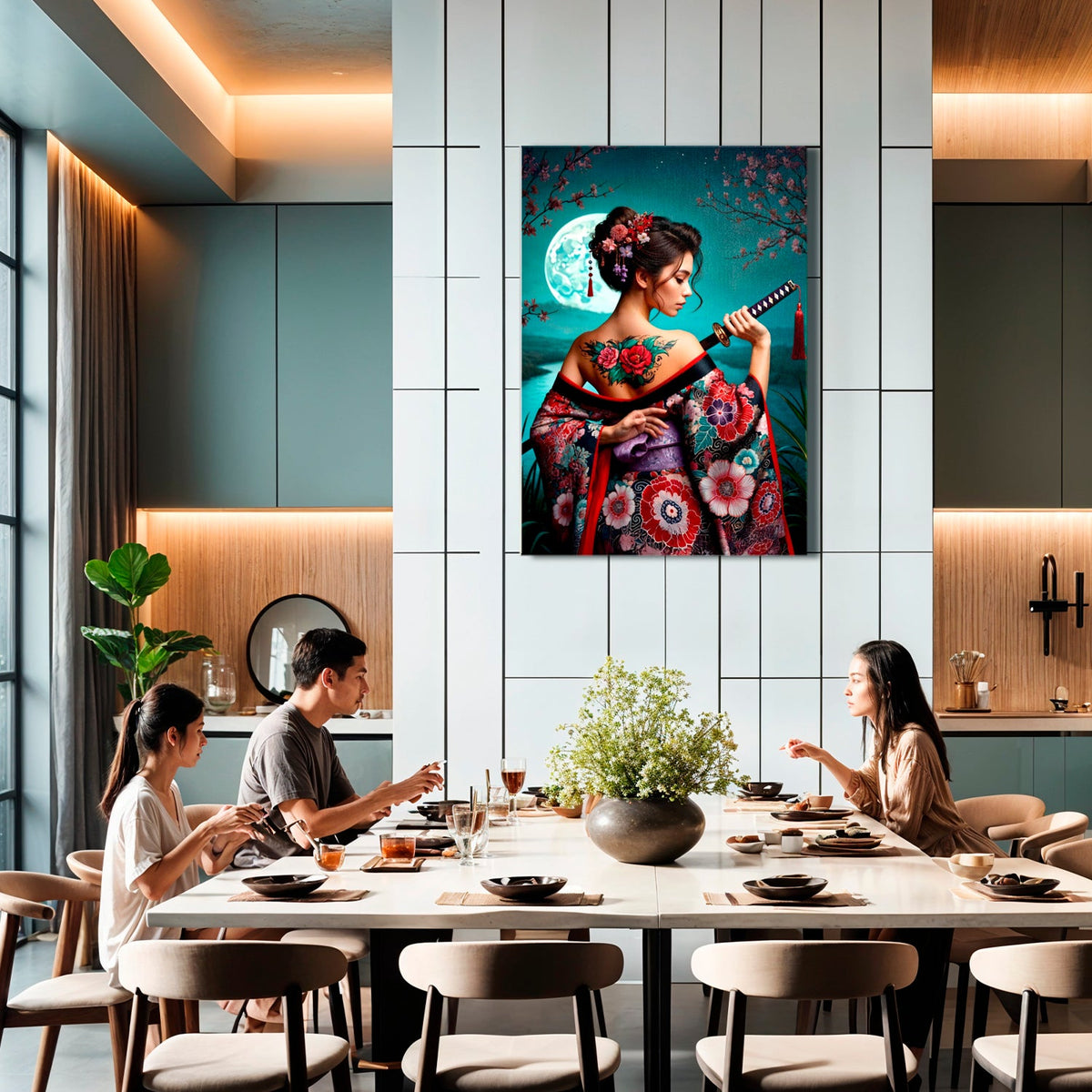 Sushi and Silk: Pairing Canvas Art with Dining Room Design