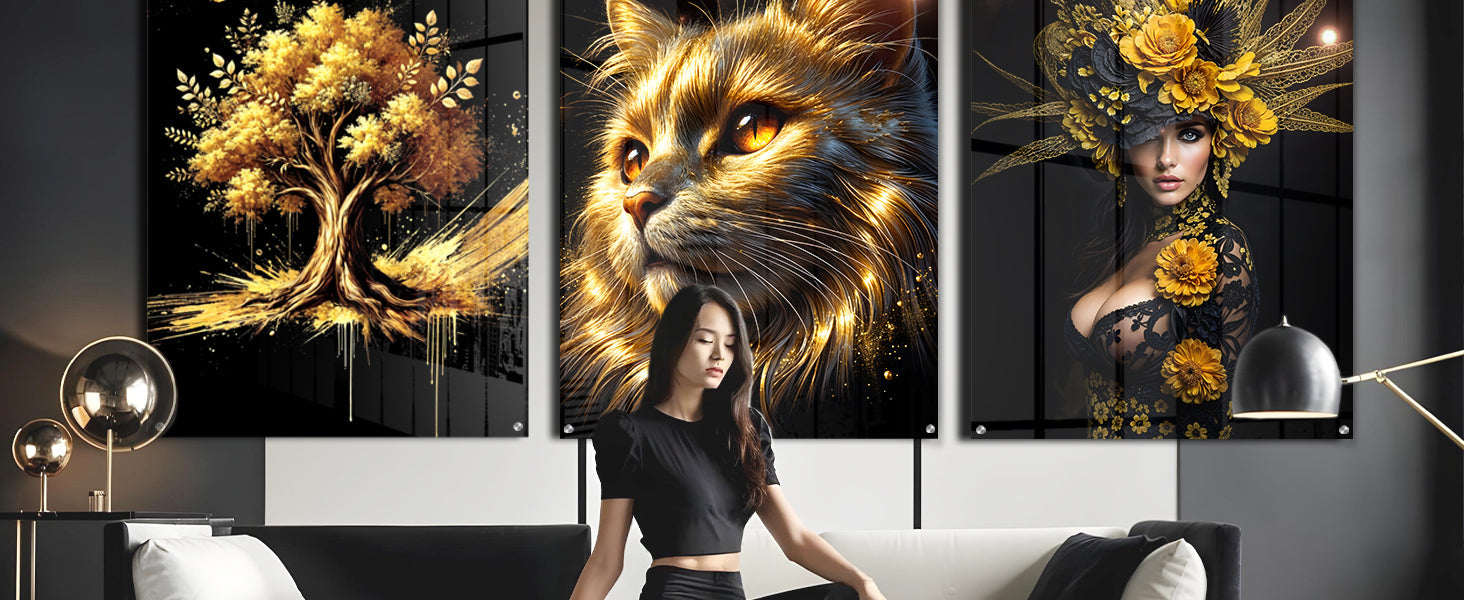 Acrylic Print Black & Gold