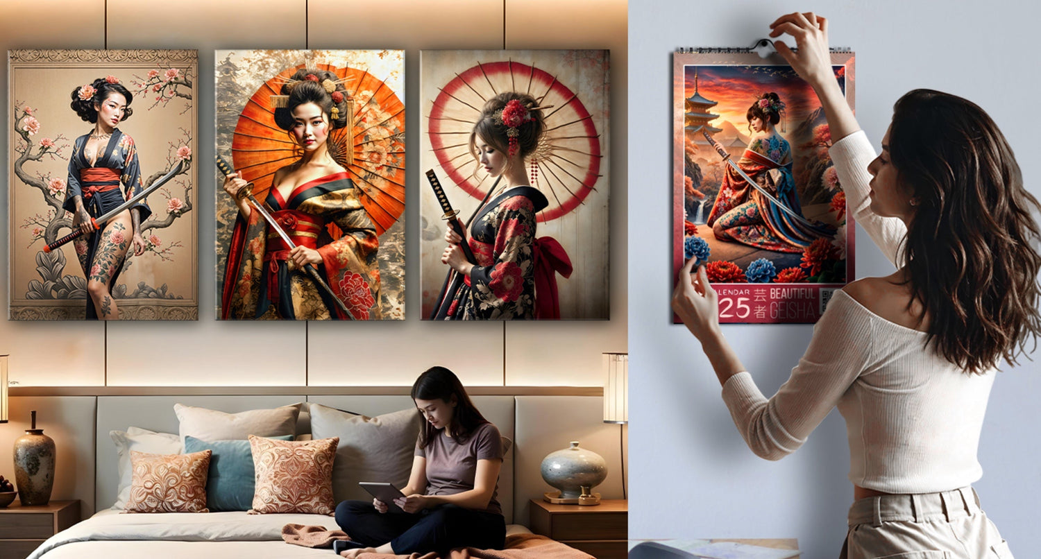 Geisha Canvas Wall Art – Japanese Aesthetic Prints