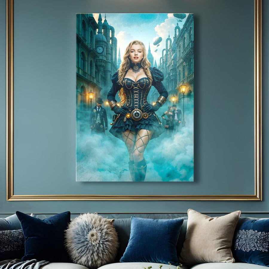 Marilyn Monroe Steampunk Corset Canvas Wall Art