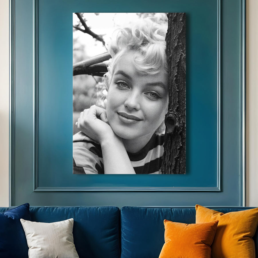 Marilyn Monroe Black & White Portrait Canvas Wall Art