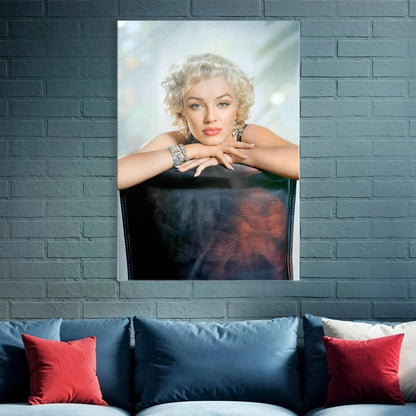 Marilyn Monroe Elegant Portrait Canvas Art Classic Hollywood Glamour Print