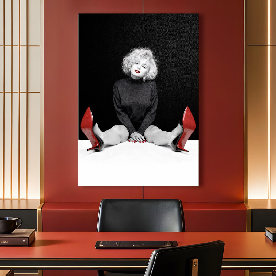 Marilyn Monroe Sexy Pop Art Red Heels Canvas Wall Art