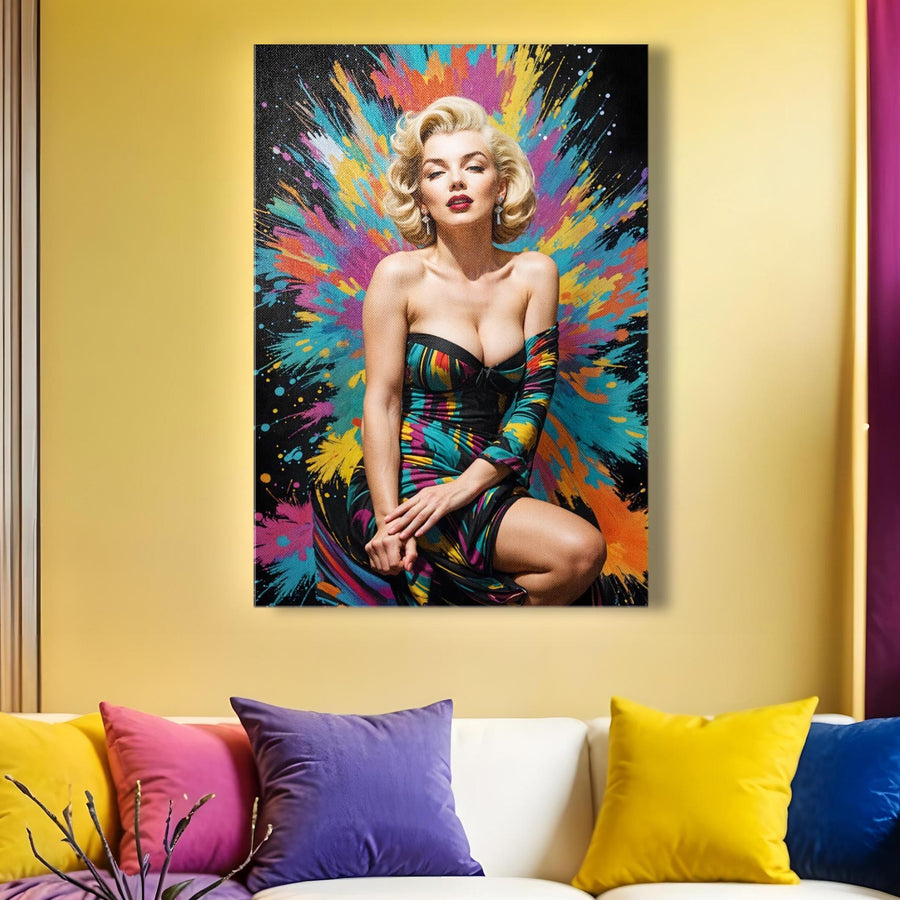 Marilyn Monroe Rainbow Pop Art Canvas Wall Art