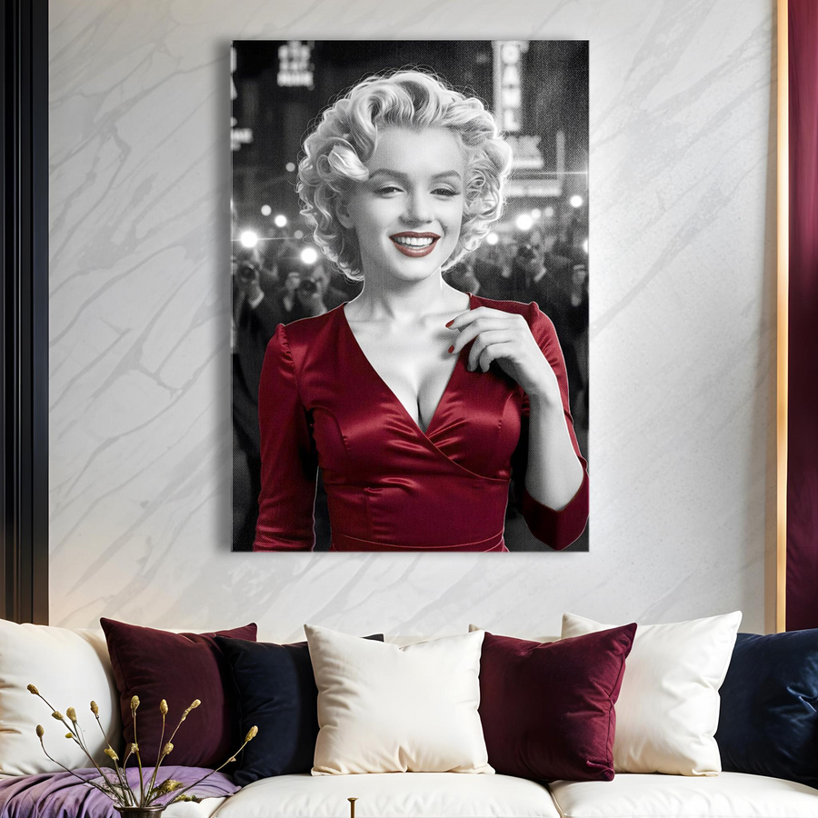 Marilyn Monroe Red Carpet Canvas Wall Art