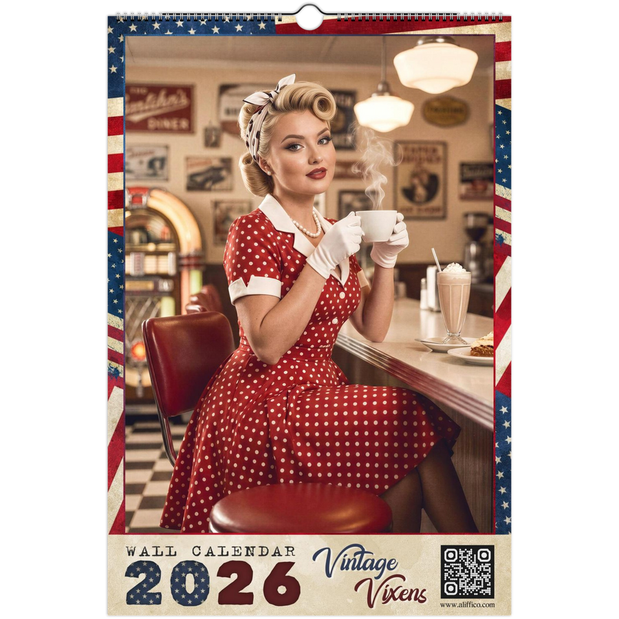 Retro Pin-Up Wall Calendar 2026 – Vintage Vixens
