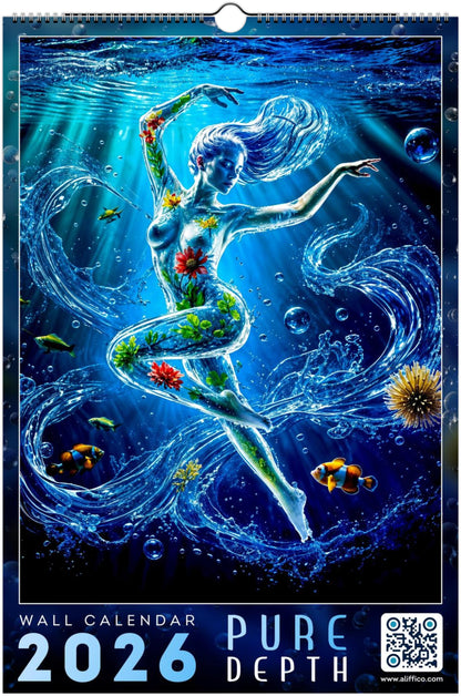 Water Pure Depth Full Year Wall Calendar 2026 (US & CA)