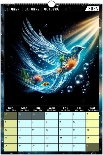Water Pure Depth Full Year Wall Calendar 2025 (US & CA)