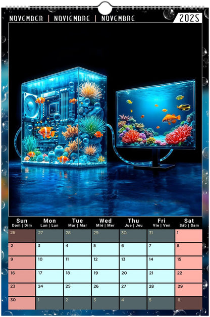 Water Pure Depth Full Year Wall Calendar 2025 (US & CA)
