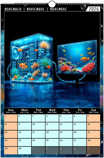 Water Pure Depth Full Year Wall Calendar 2026 (US & CA)