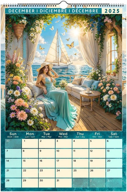 Mediterranean Coastal Full Year Wall calendars 2025 Azure Dreams (US & CA)