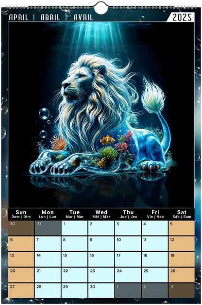 Water Pure Depth Full Year Wall Calendar 2025 (US & CA)