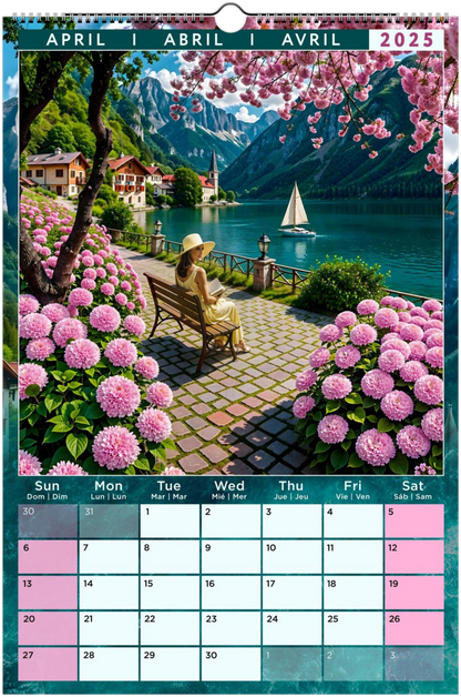 Mediterranean Coastal Full Year Wall calendars 2025 Azure Dreams (US & CA)
