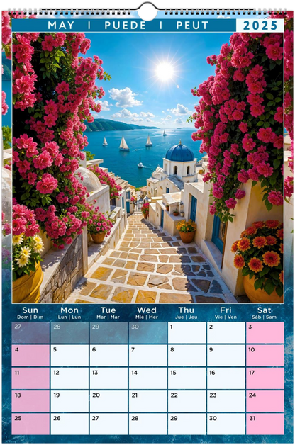 Mediterranean Coastal Full Year Wall calendars 2025 Azure Dreams (US & CA)