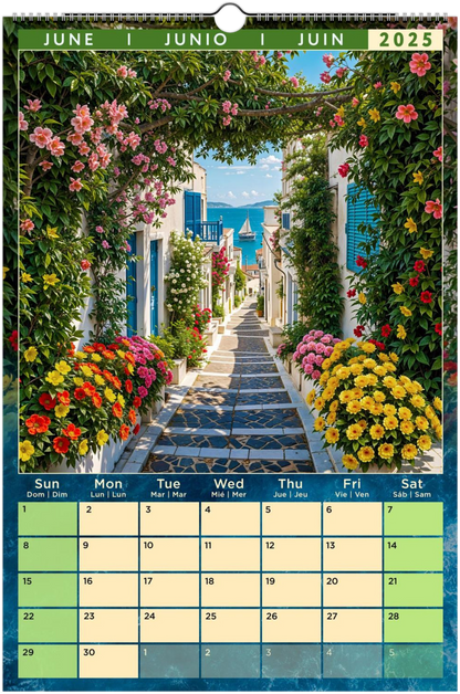Mediterranean Coastal Full Year Wall calendars 2025 Azure Dreams (US & CA)