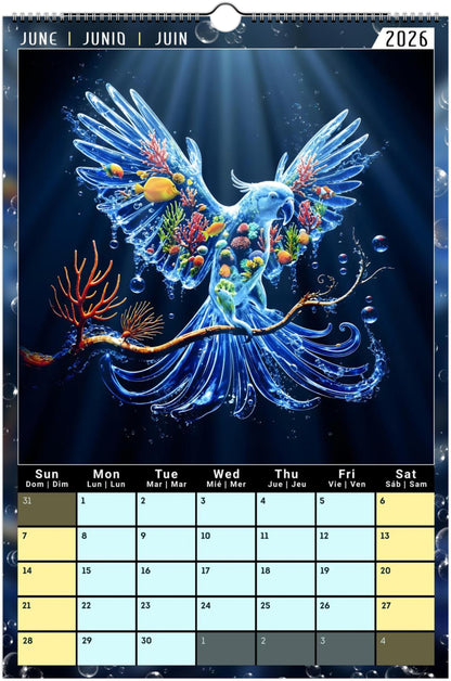 Water Pure Depth Full Year Wall Calendar 2026 (US & CA)