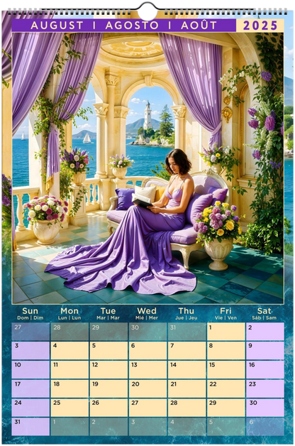 Mediterranean Coastal Full Year Wall calendars 2025 Azure Dreams (US & CA)
