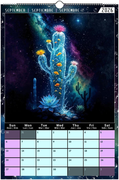 Water Pure Depth Full Year Wall Calendar 2026 (US & CA)