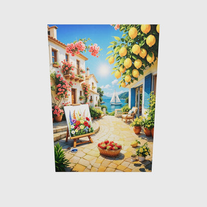 Mediterranean Lemon Tree Canvas Art – Coastal Villa Wall Decor