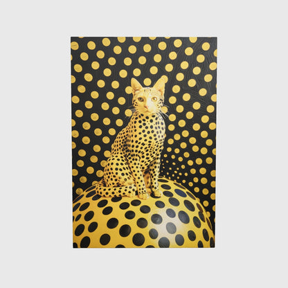 Polka Dot Feline - Abstract Spotted Cat Canvas Print